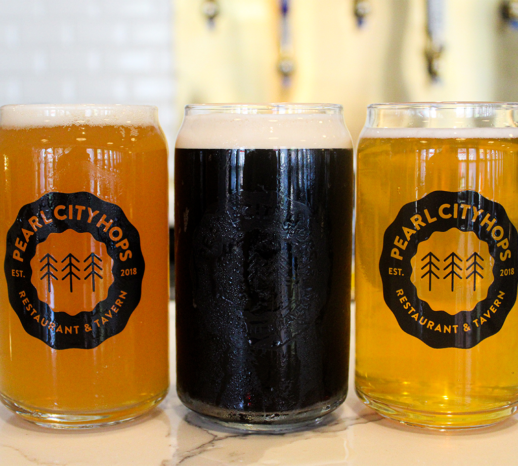 beers at pearl city hops bar in jamestown