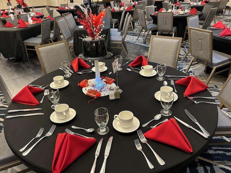 table setting at a gala held at pearl city hops